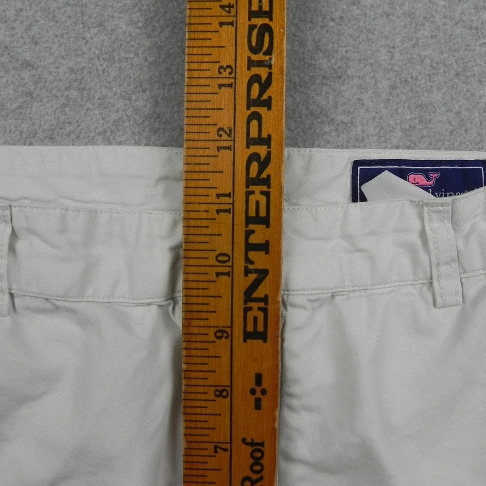 Vineyard Vines Club Shorts Mens 35 Classic Fit Chino White Solid Flat Front